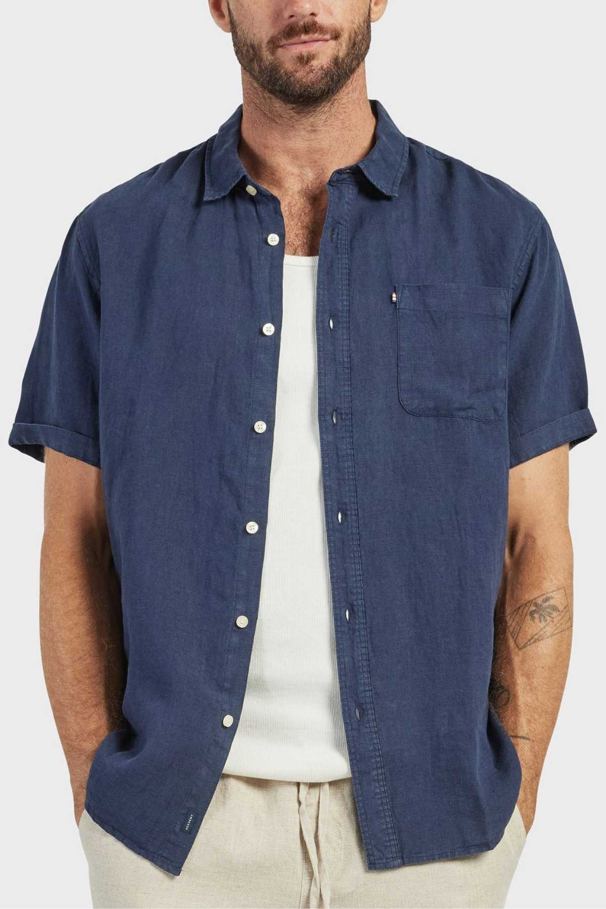 Academy Brand Hampton Linen Short Sleeve Shirt