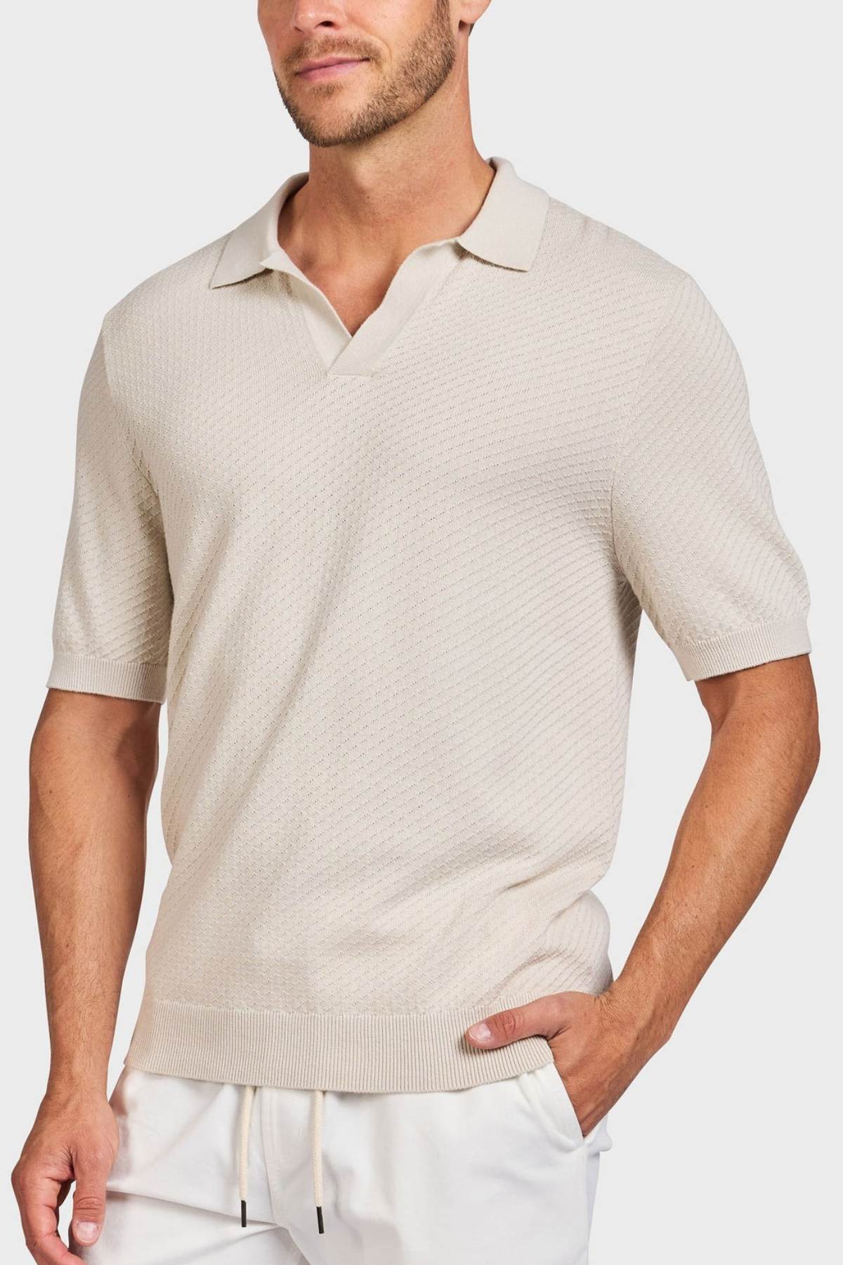 Academy Brand Jonny Textured Knit Polo - Image 2