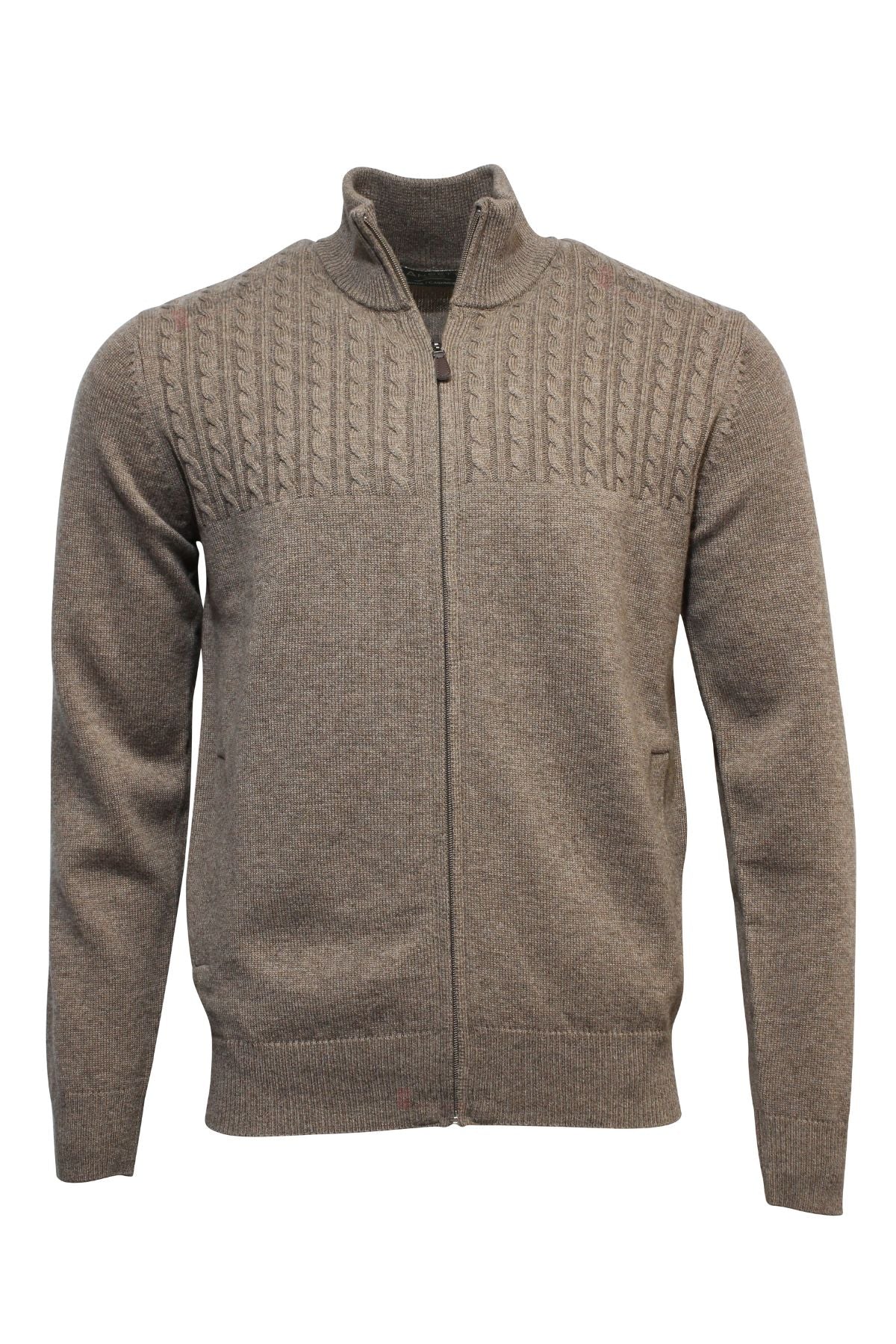 Ansett Gold Luxury Wool Cashmere Full Zip Knit
