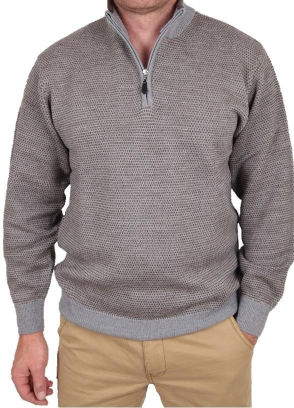 Ansett Pure Wool 2 Tone 1/2 Zip