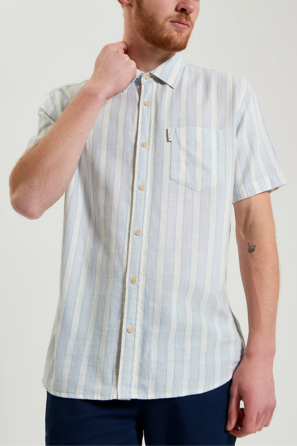 Ben Sherman Framed Candy Stripe Short Sleeve Shirt