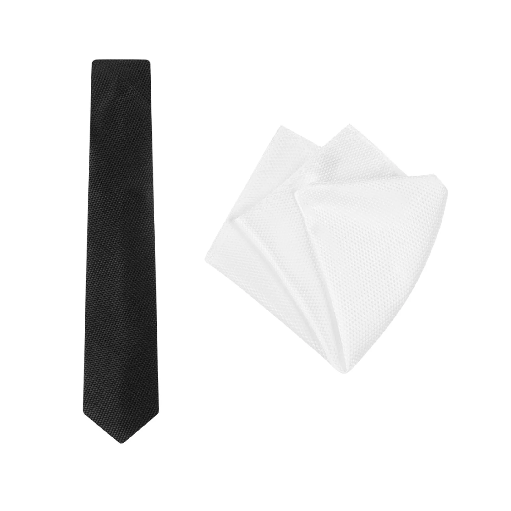 Buckle Carbon Tie and Pocket Square