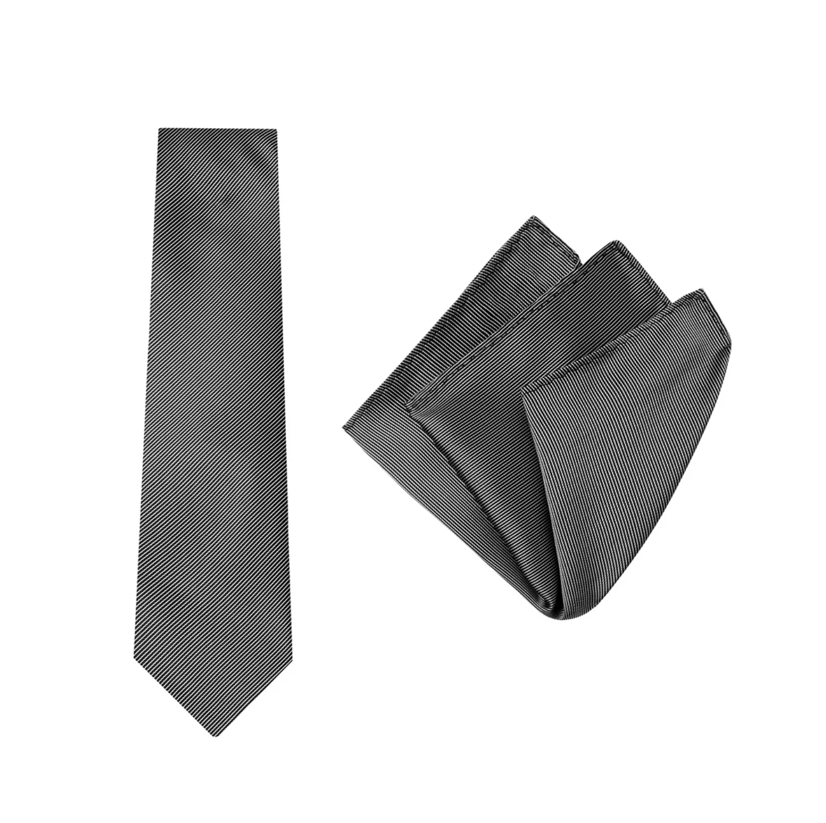 Buckle Pinstripe Tie and Pocket Square