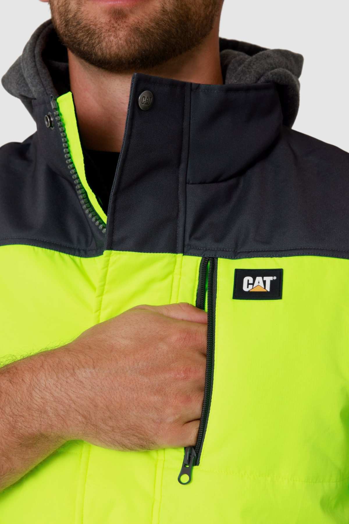 CAT Hi Vis Hooded Work Vest - Image 4