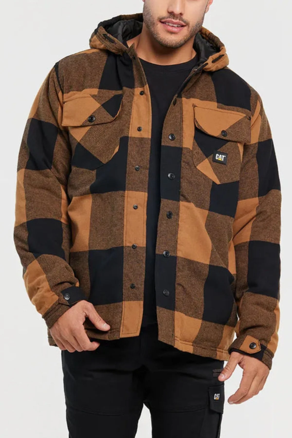 CAT Hooded Flannel Shirt Jacket - Image 2