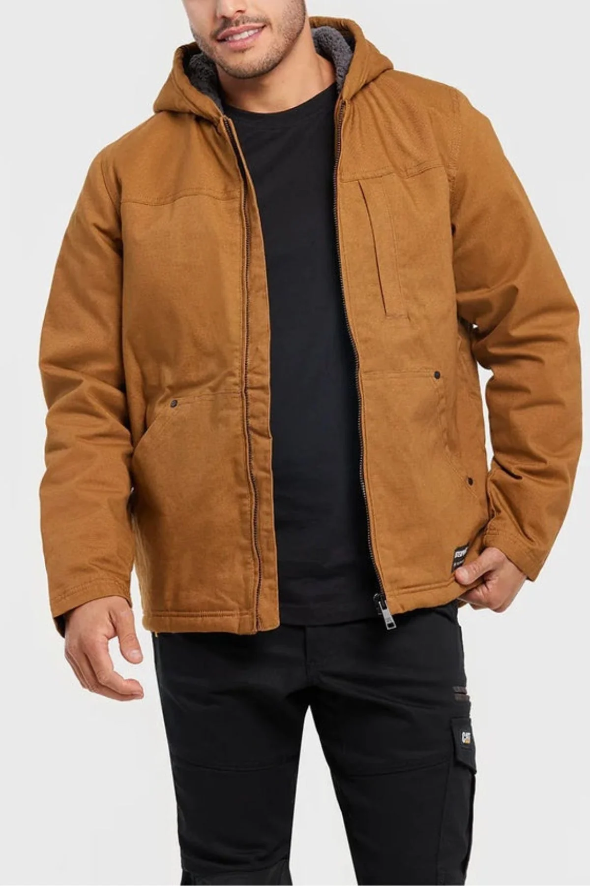 CAT Hooded Sherpa Lined Jacket