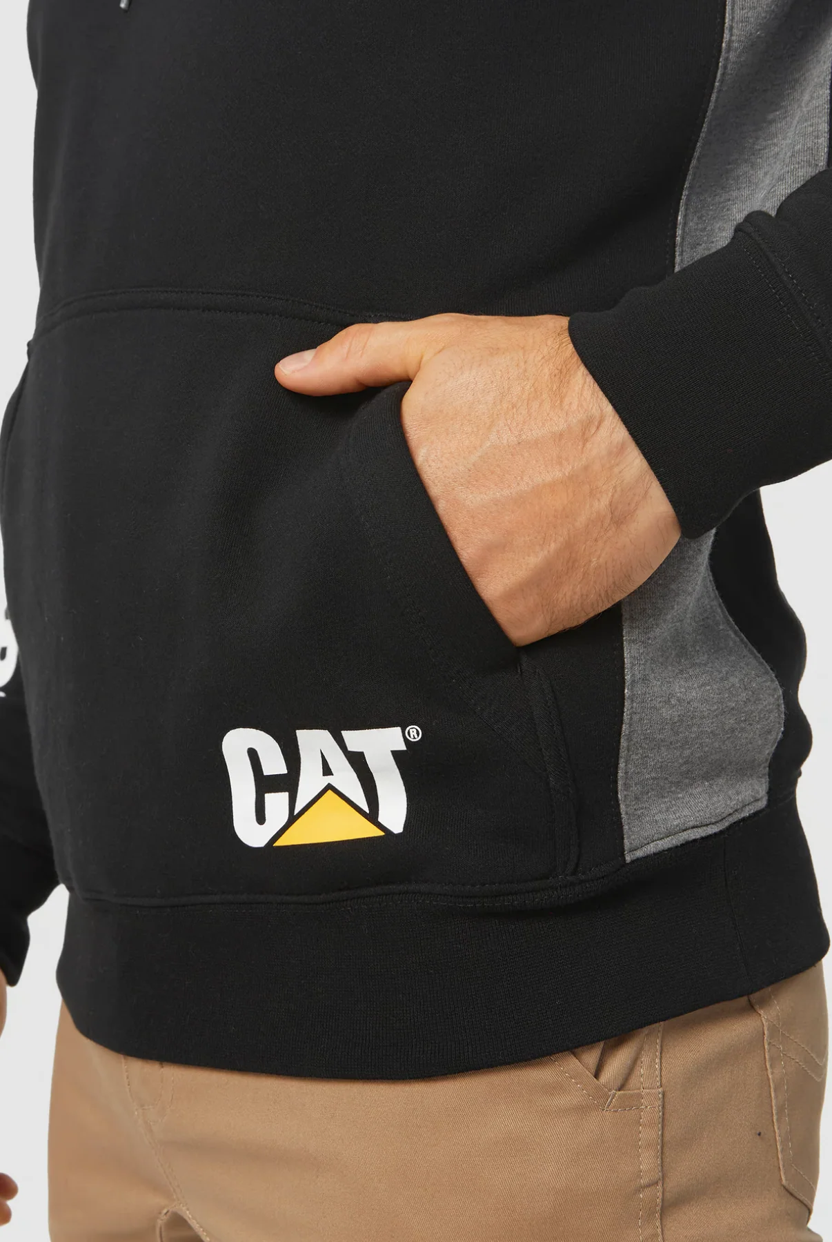 CAT Logo Panel Hooded Sweat - Image 3