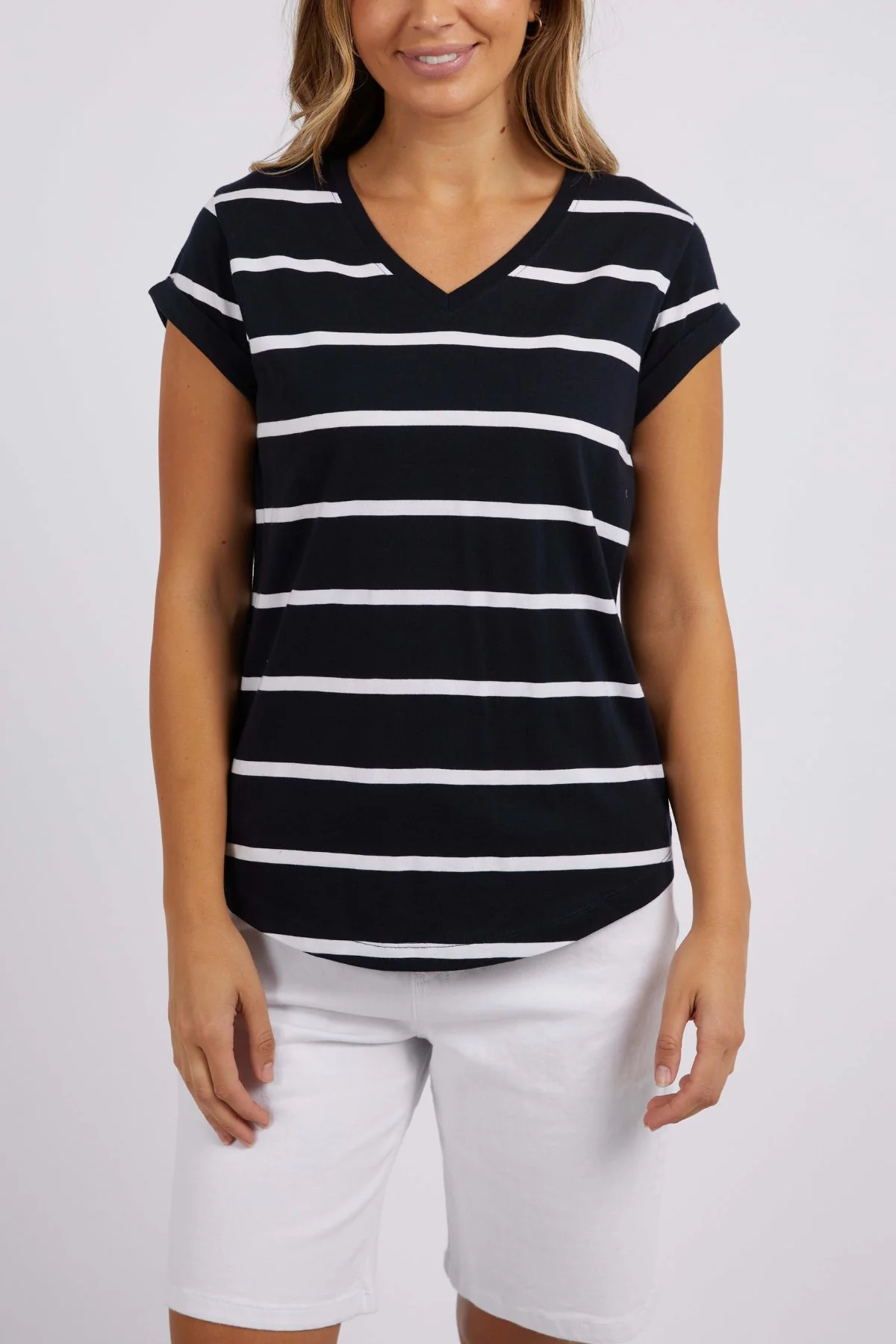 Foxwood Manly Stripe Vee Tee