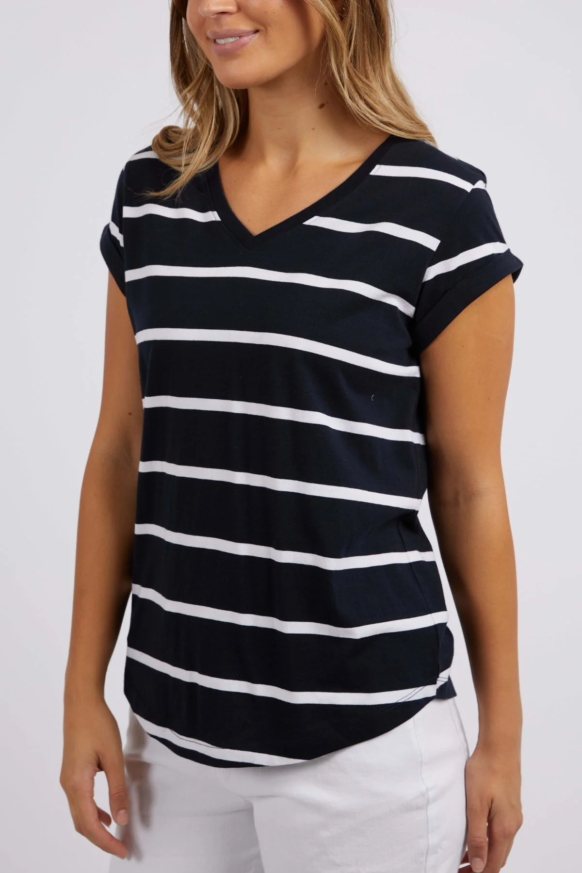 Foxwood Manly Stripe Vee Tee - Image 2