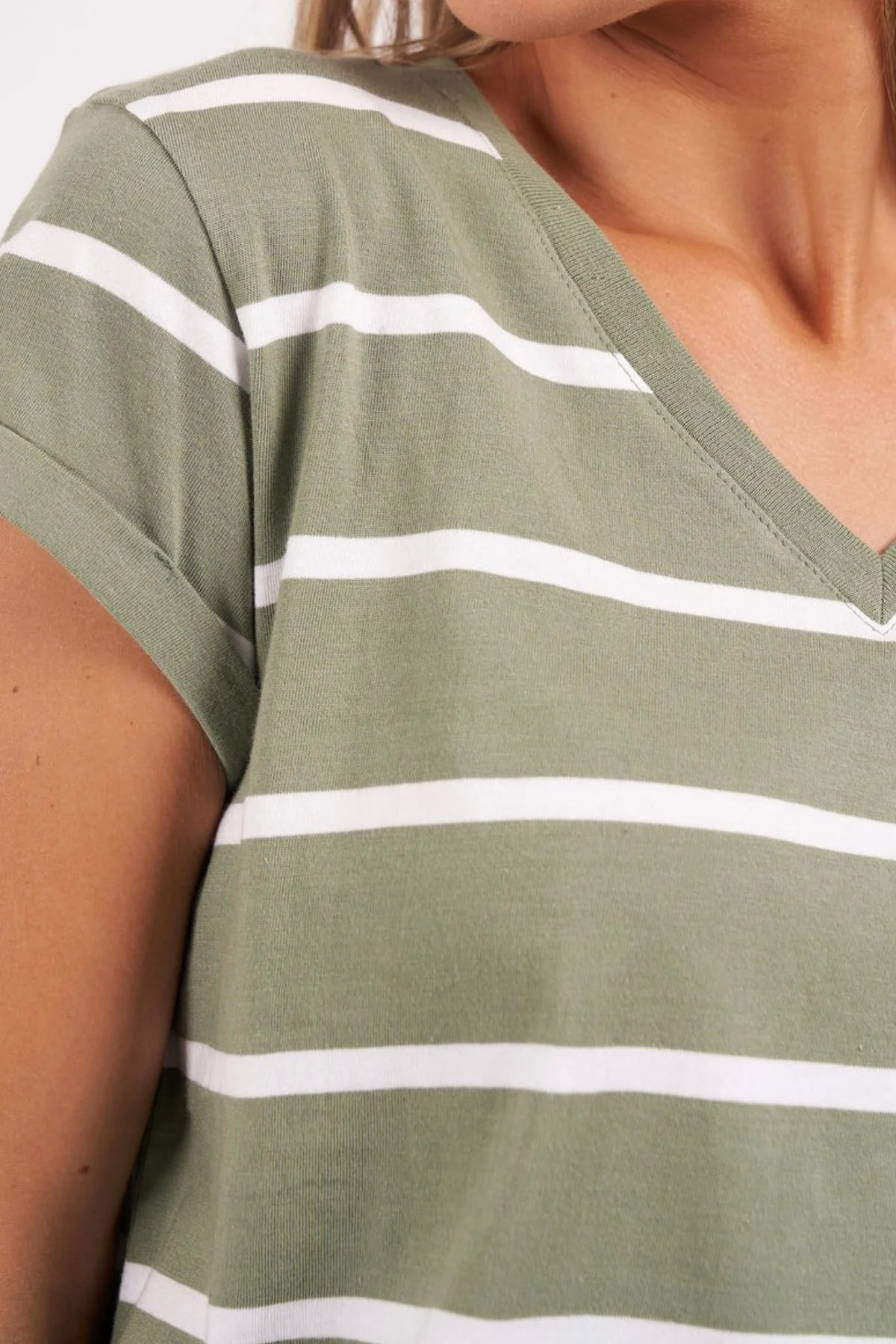 Foxwood Manly Stripe Vee Tee - Image 4