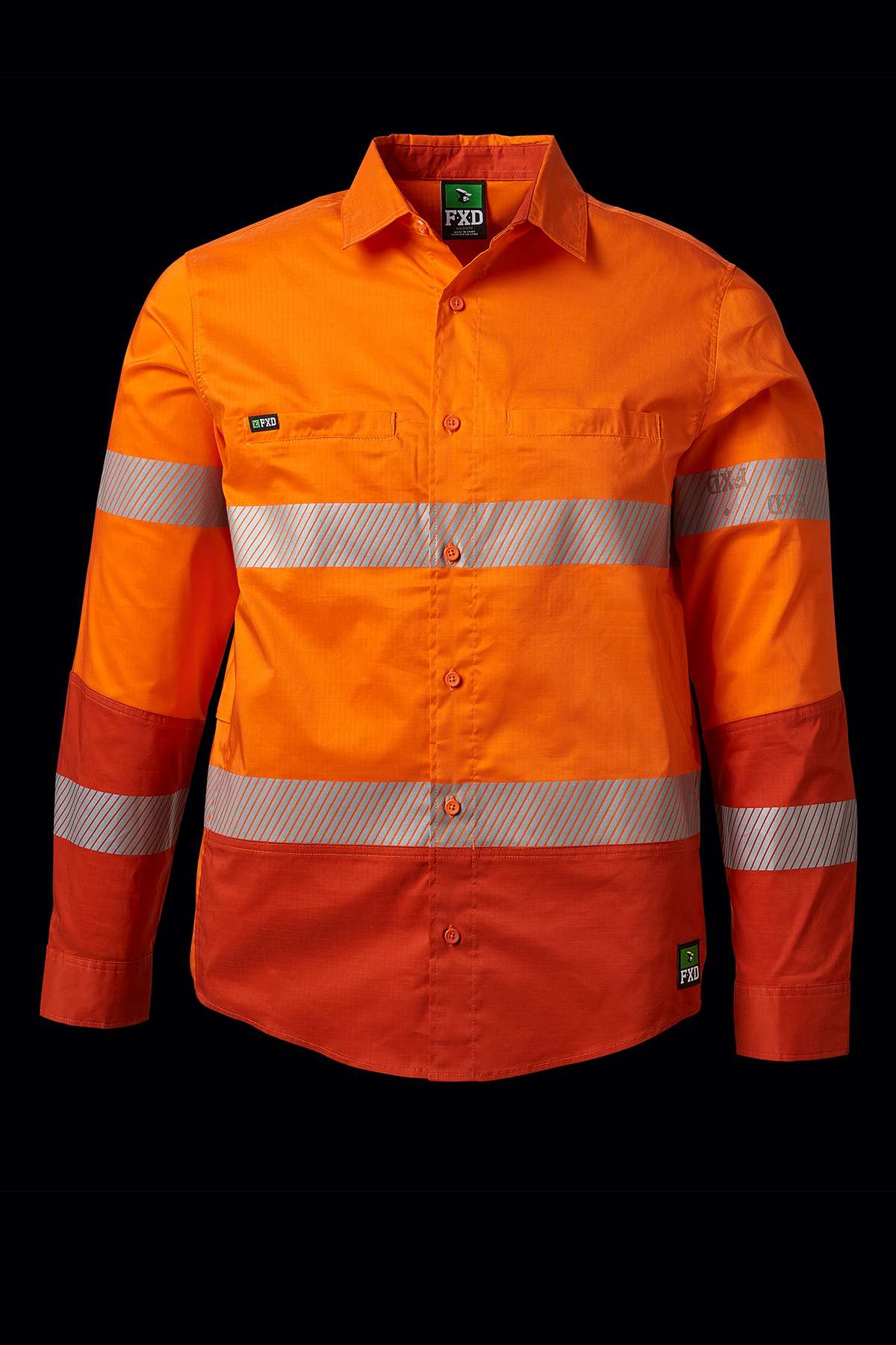 FXD LSH-2T Hi Vis Taped Stretch Long Sleeve Work Shirt