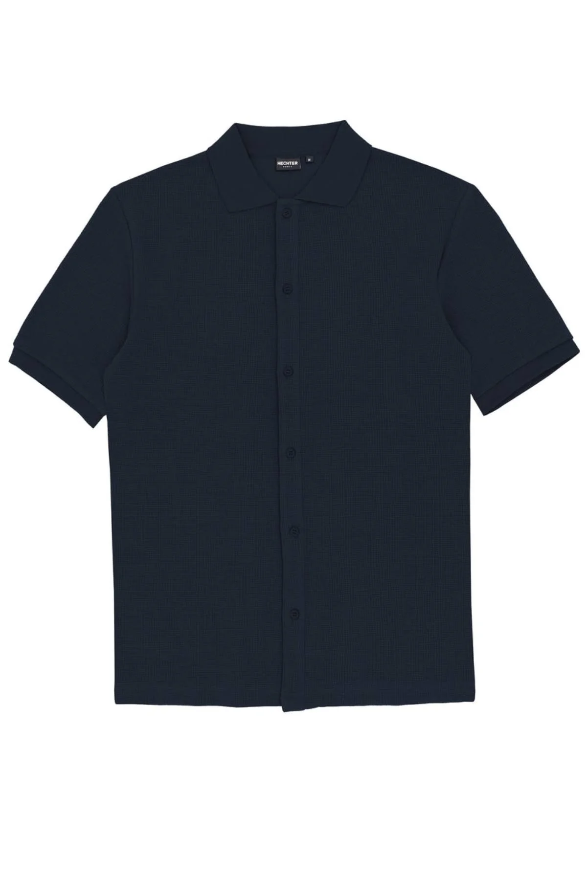 Hechter Sheen Textured Cotton Blend Short Sleeve Shirt