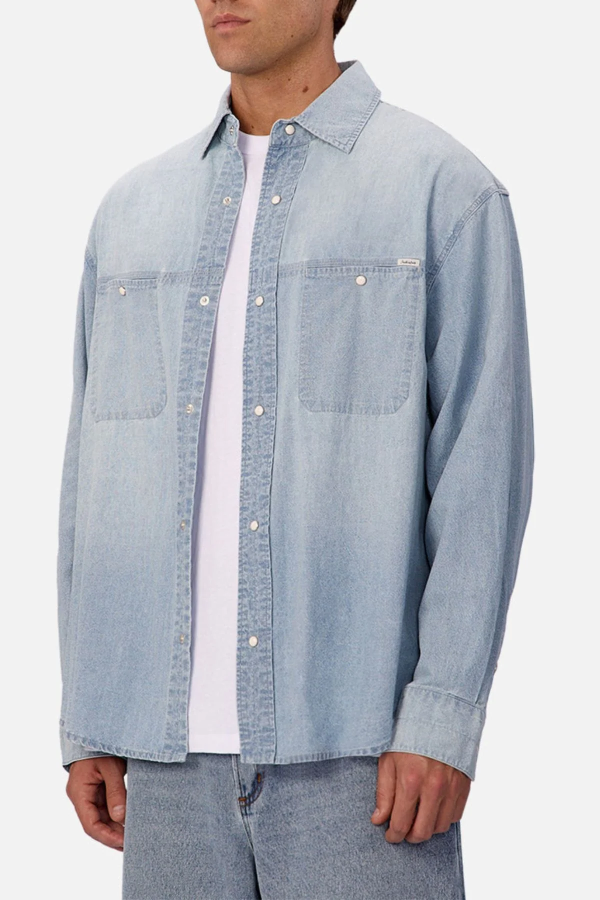 Industrie The Chambray Nebraska Long Sleeve Shirt - Image 3