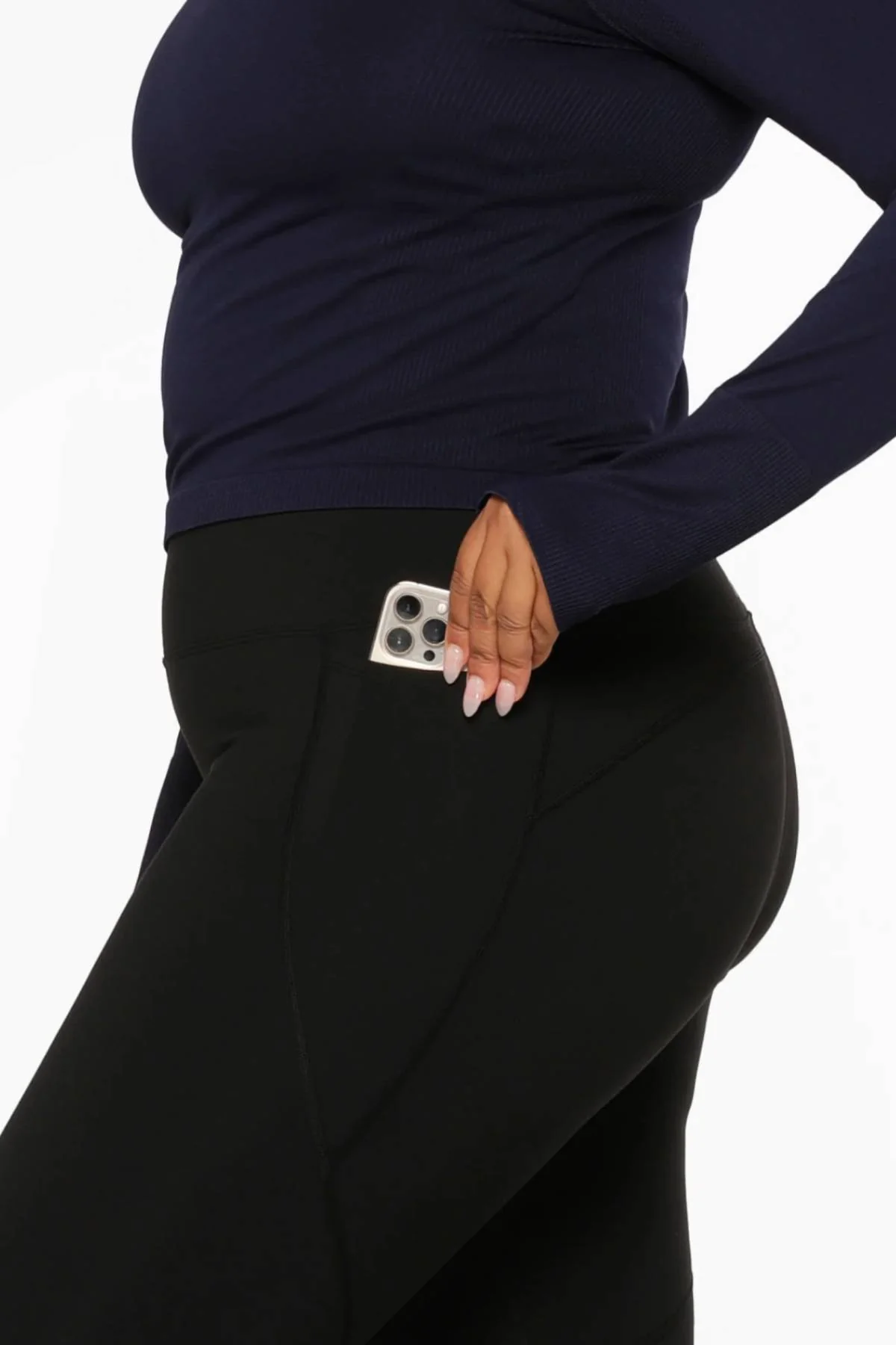 Lorna Jane Amy Thermal Phone Pocket Full Length Leggings - Image 4