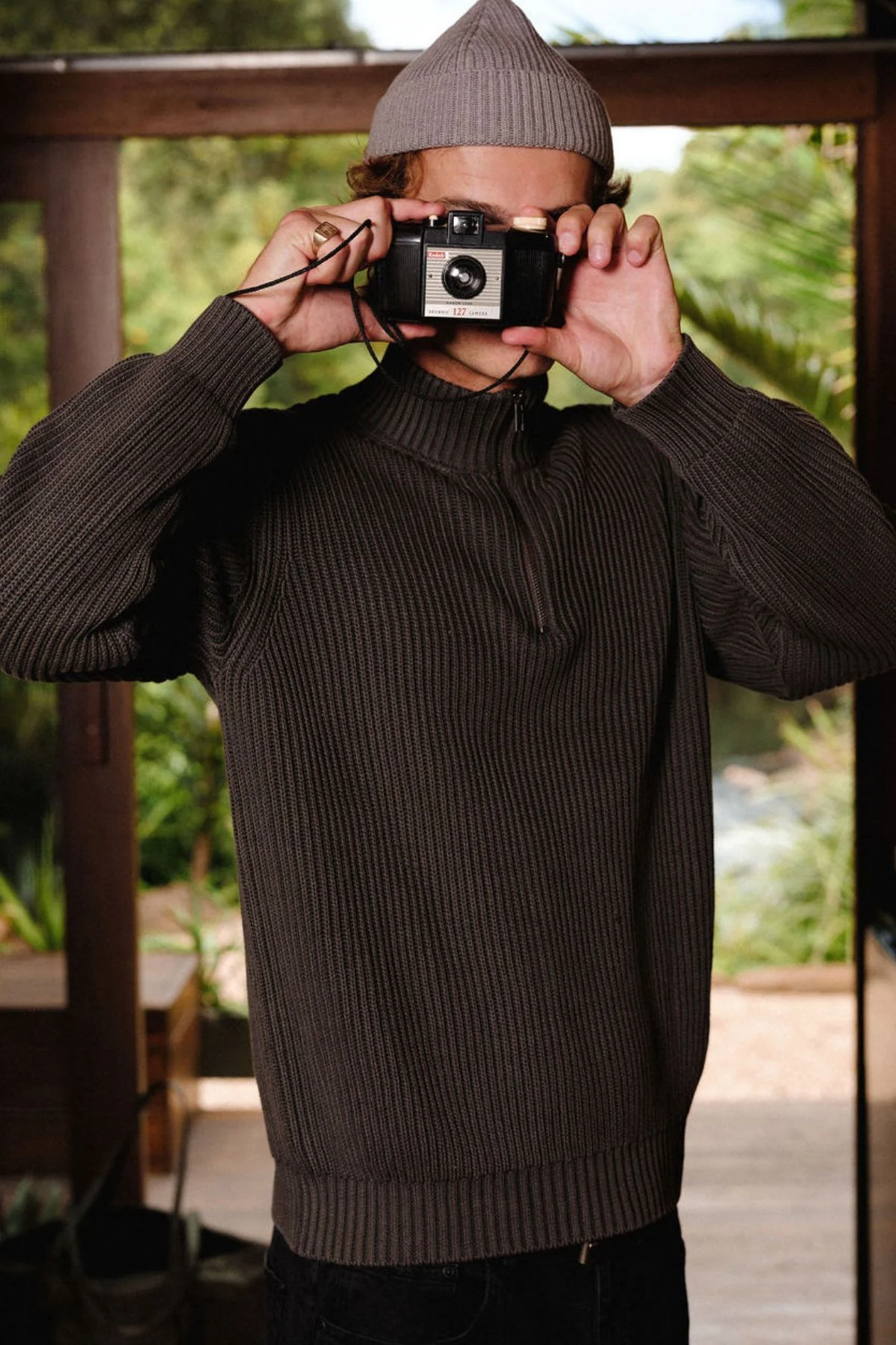 Mr Simple Beau Quarter Zip Knit Sweater