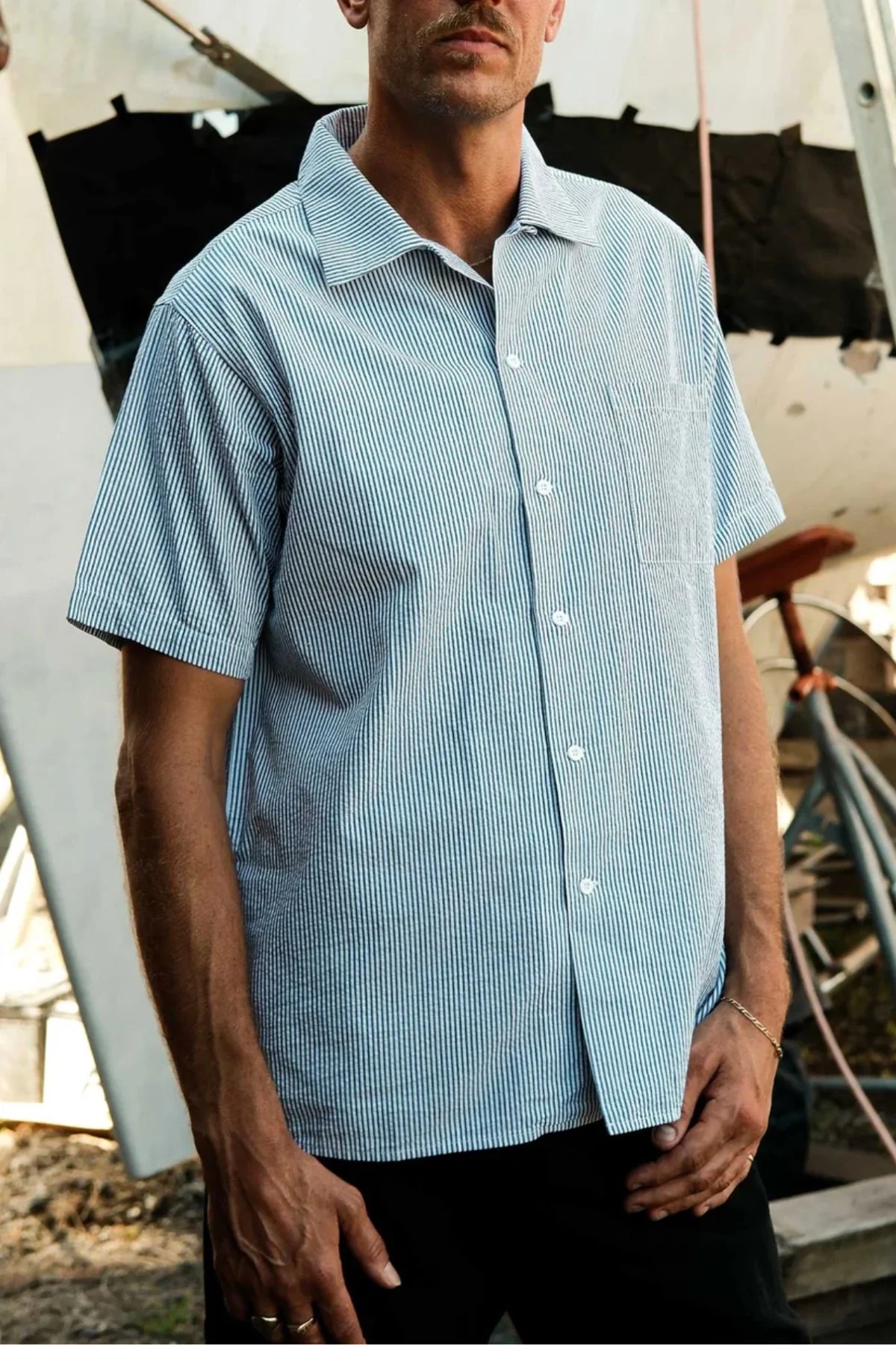 Mr Simple Seersucker Short Sleeve Shirt - Image 3