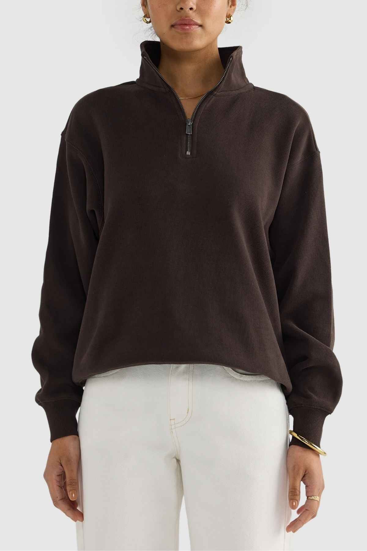 ORTC Ava Ribbed Quarter Zip