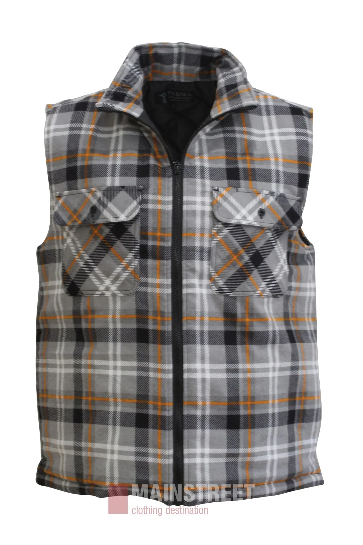 Pilbara Flannelette Quilted Zipper Front Vest