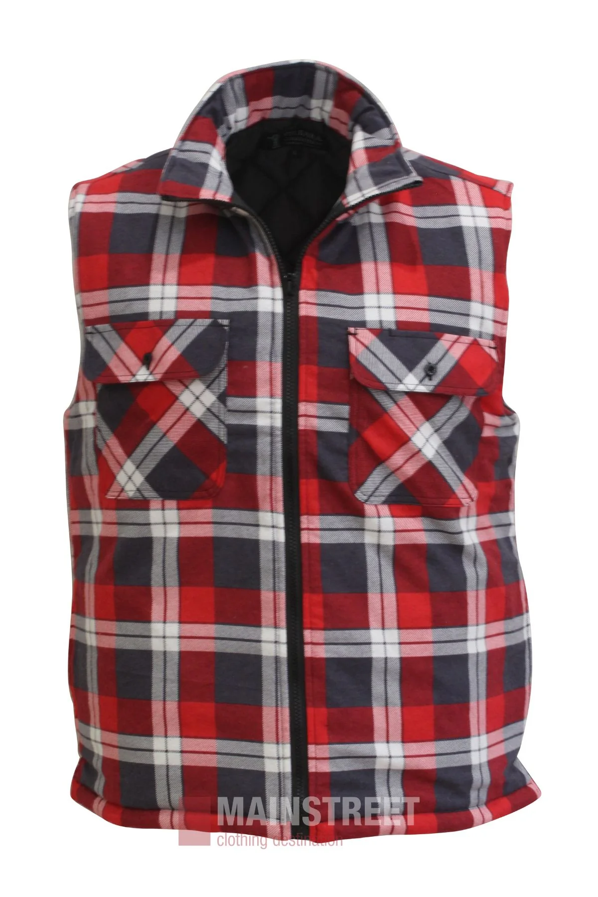 Pilbara Flannelette Quilted Zipper Front Vest