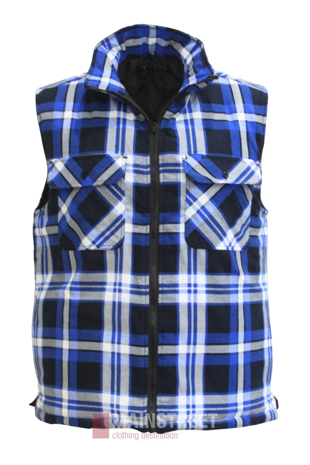 Pilbara Flannelette Quilted Zipper Front Vest