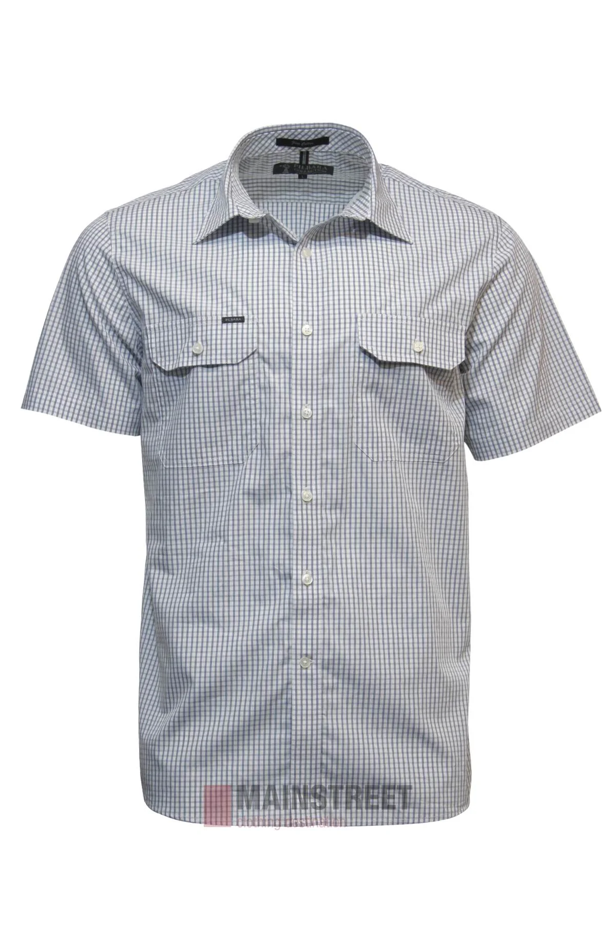 Pilbara Short Sleeve Check Double Pocket Shirt