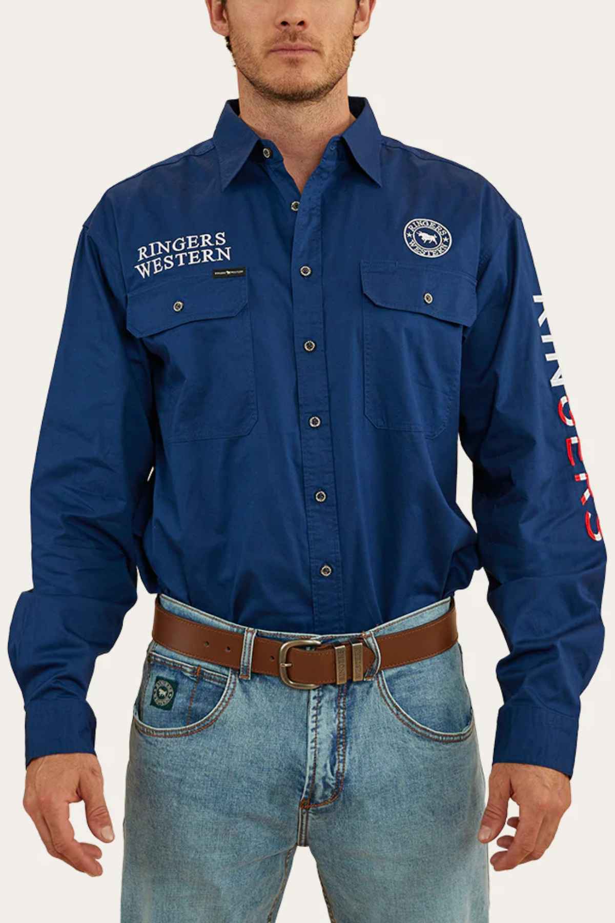Ringers Western Hawkeye Flag Embroidered Shirt