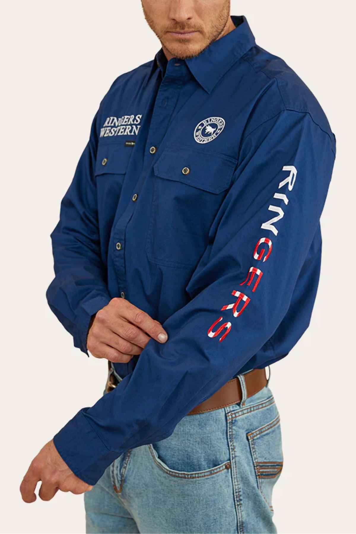 Ringers Western Hawkeye Flag Embroidered Shirt - Image 3