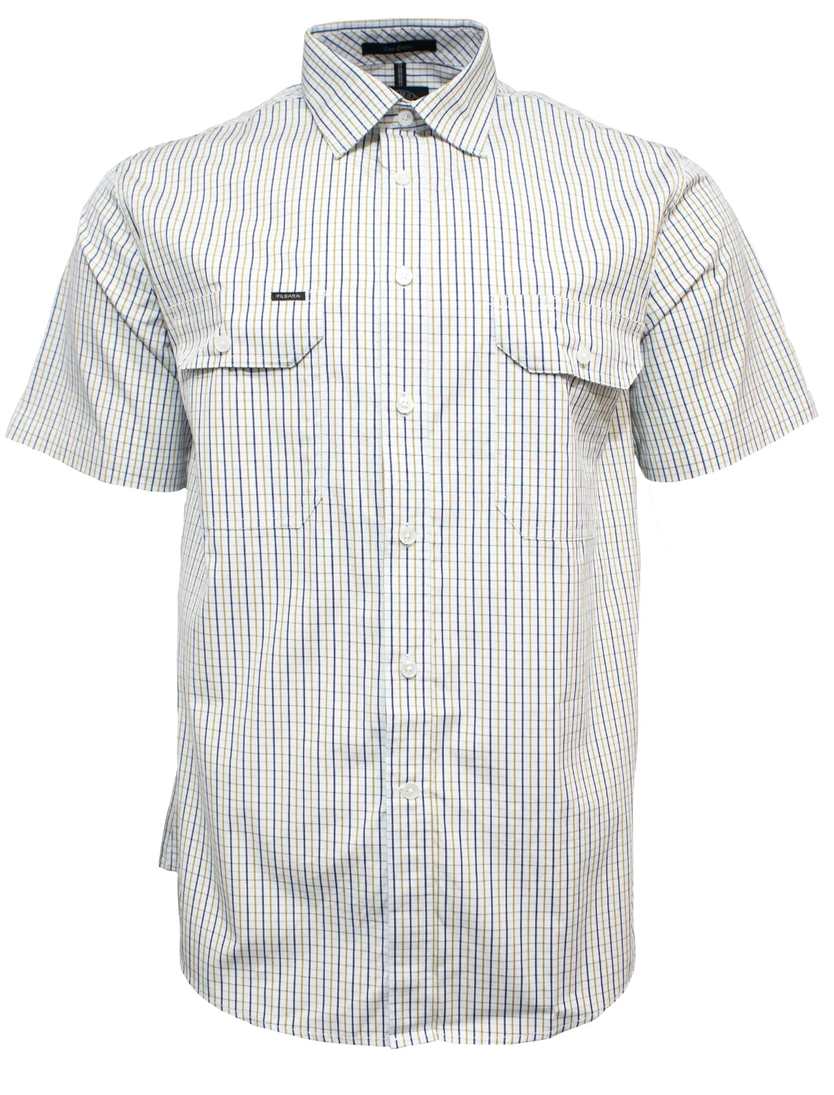 Pilbara Short Sleeve Check Double Pocket Shirt