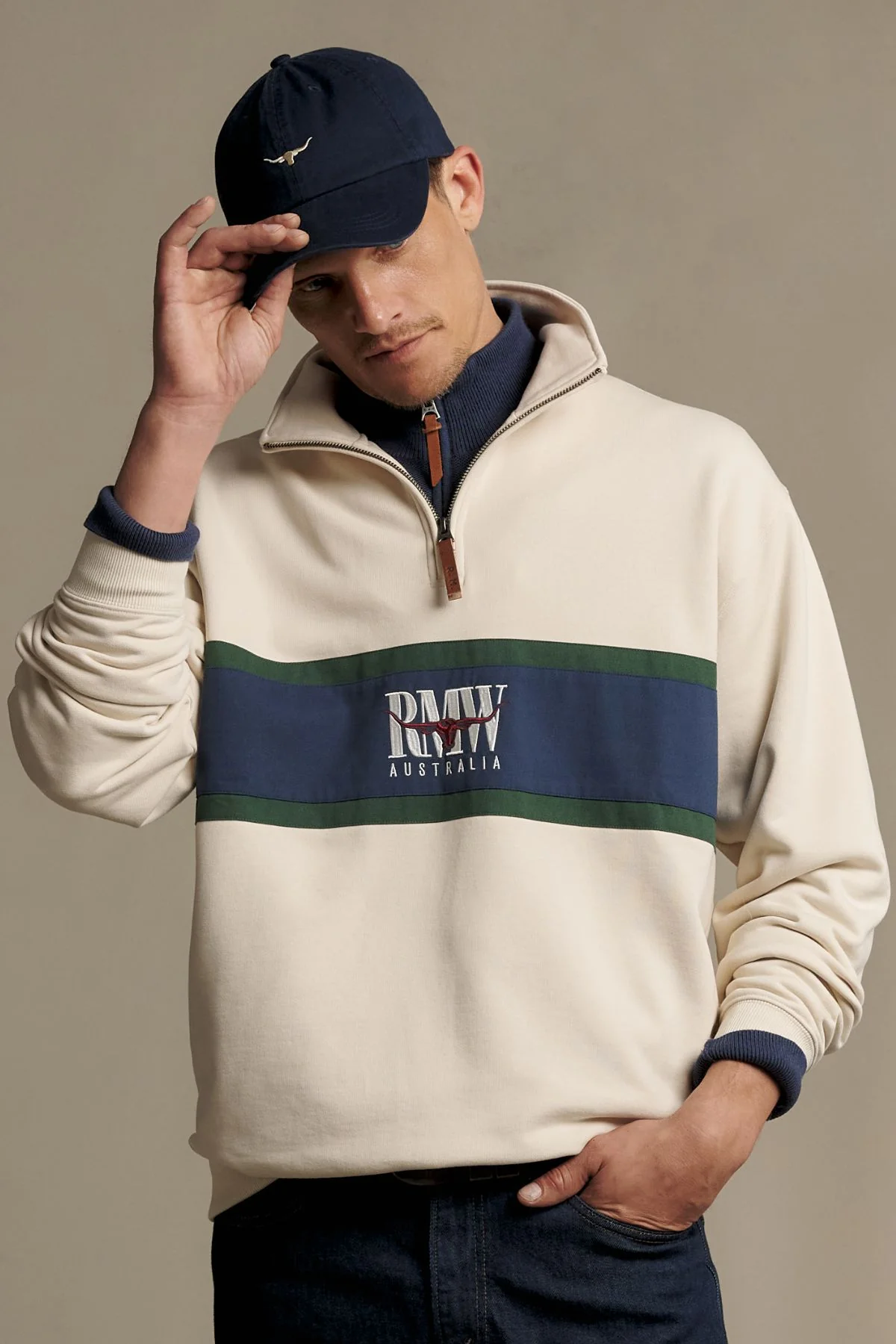 RM Williams Classic RMW 1/4 Zip Sweatshirt - Image 2