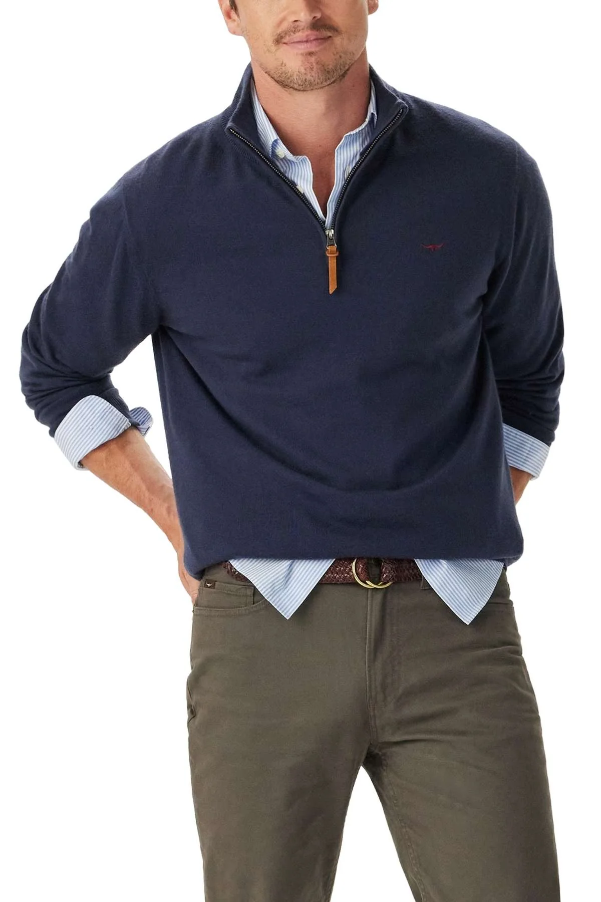RM Williams Ernest Merino 1/4 Zip Knit - Image 2