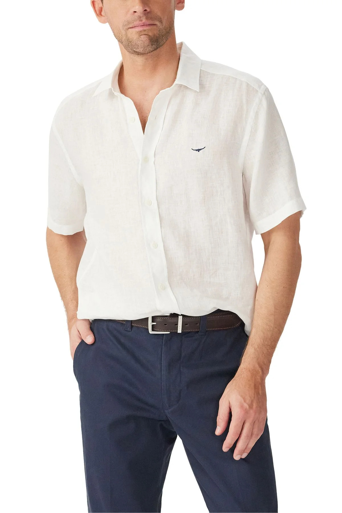 RM Williams Newman Linen Short Sleeve Shirt - Image 2