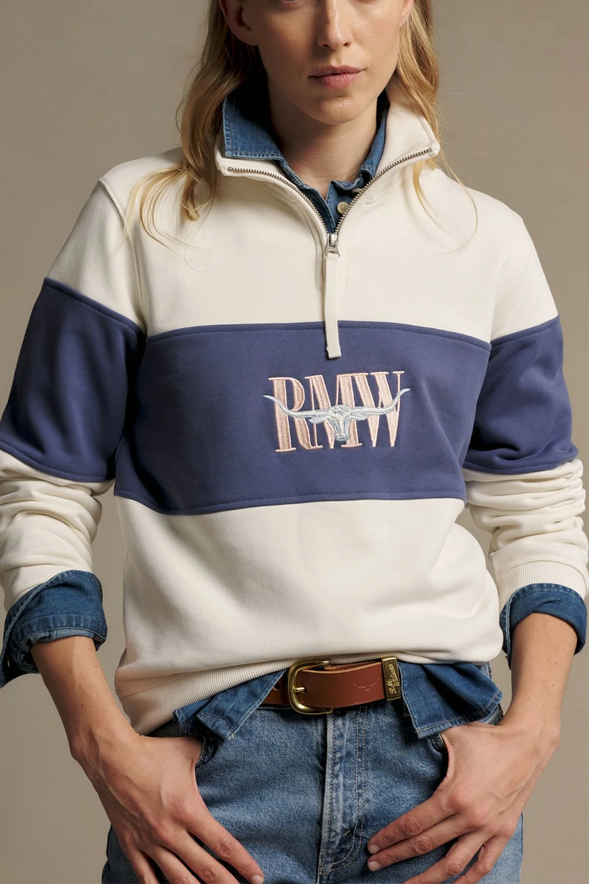 RM Williams Trickett Panel Sweatshirt - Image 2