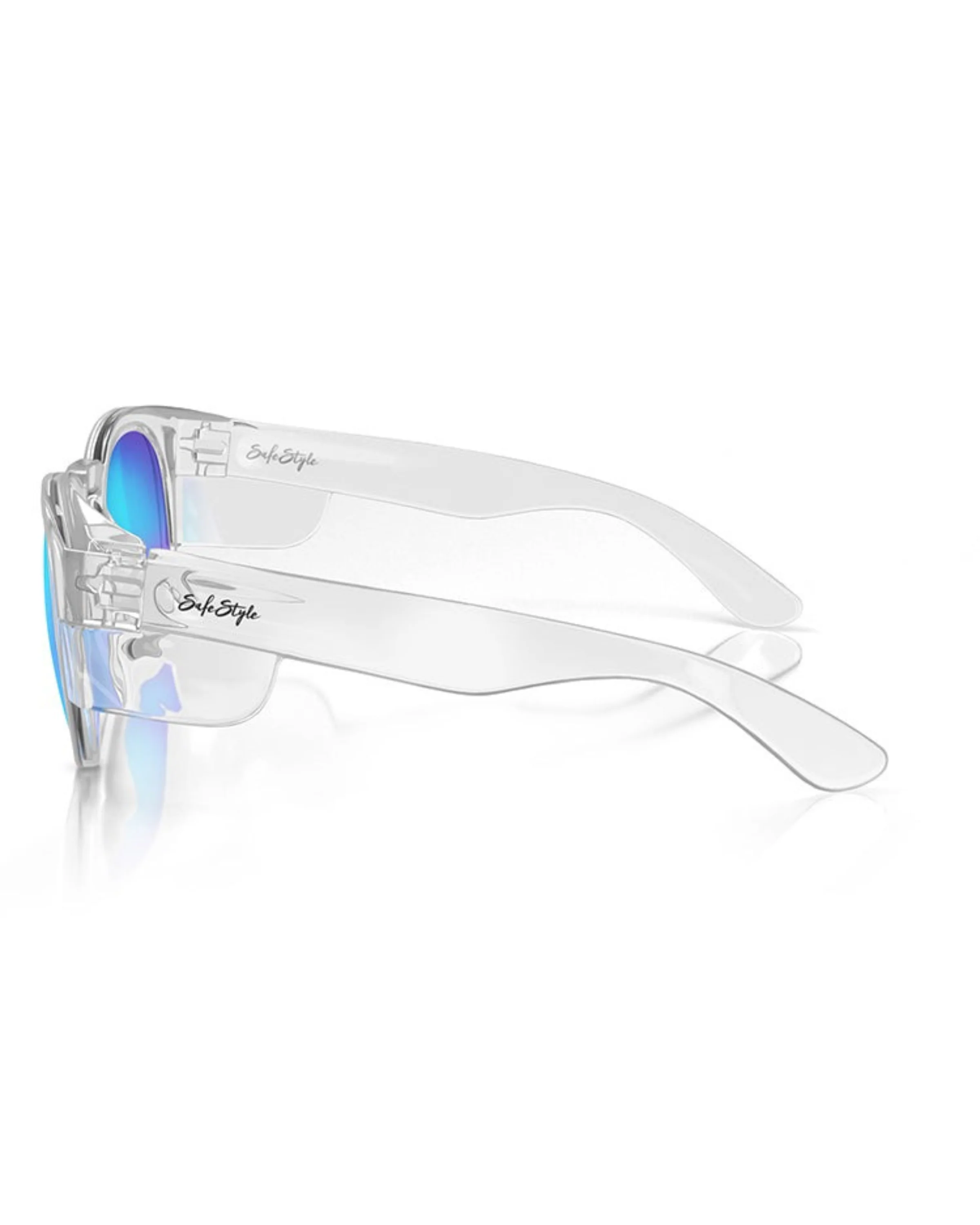 SafeStyle Cruisers Clear Frame Mirror Blue Polarised Lens - Image 2