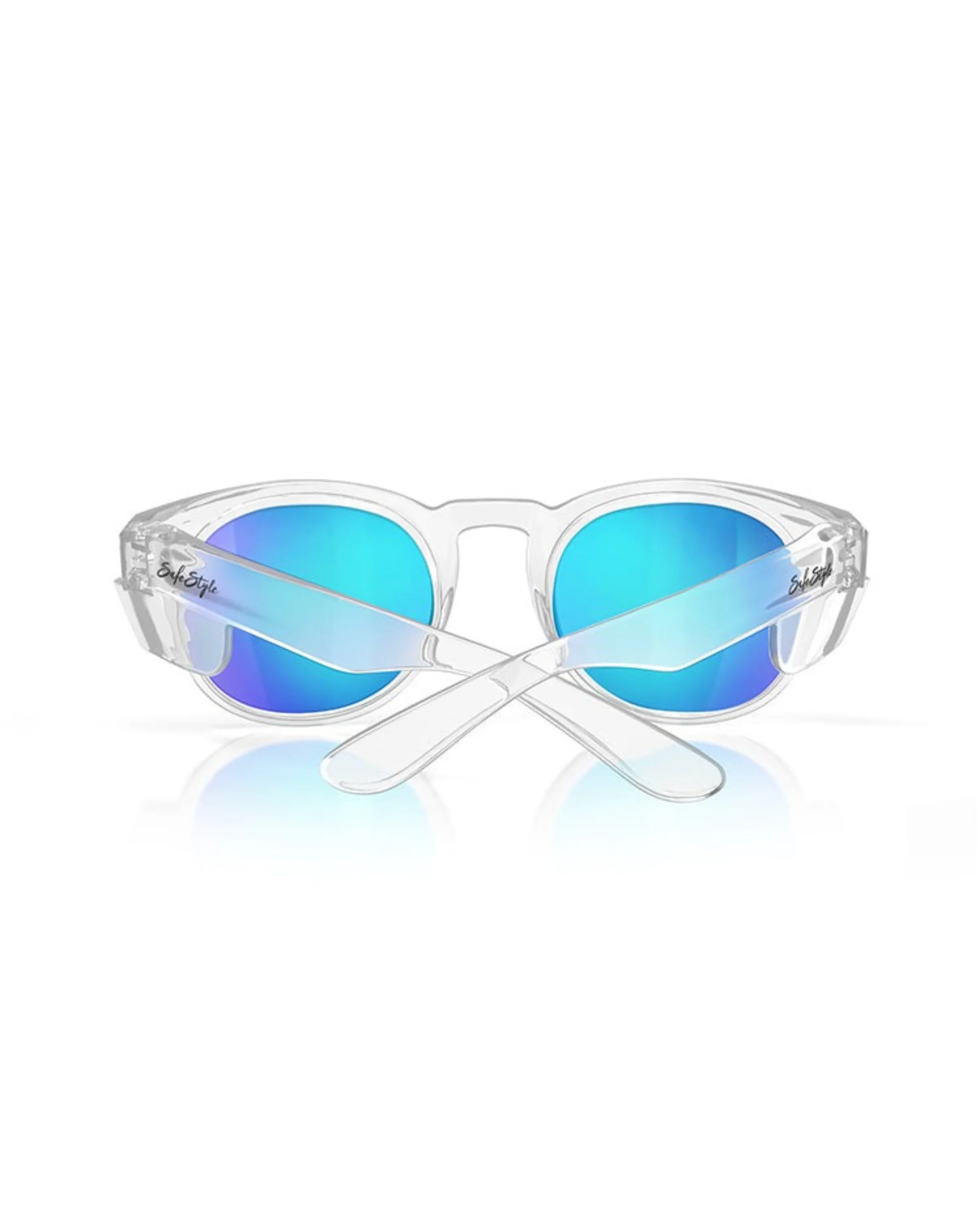 SafeStyle Cruisers Clear Frame Mirror Blue Polarised Lens - Image 3
