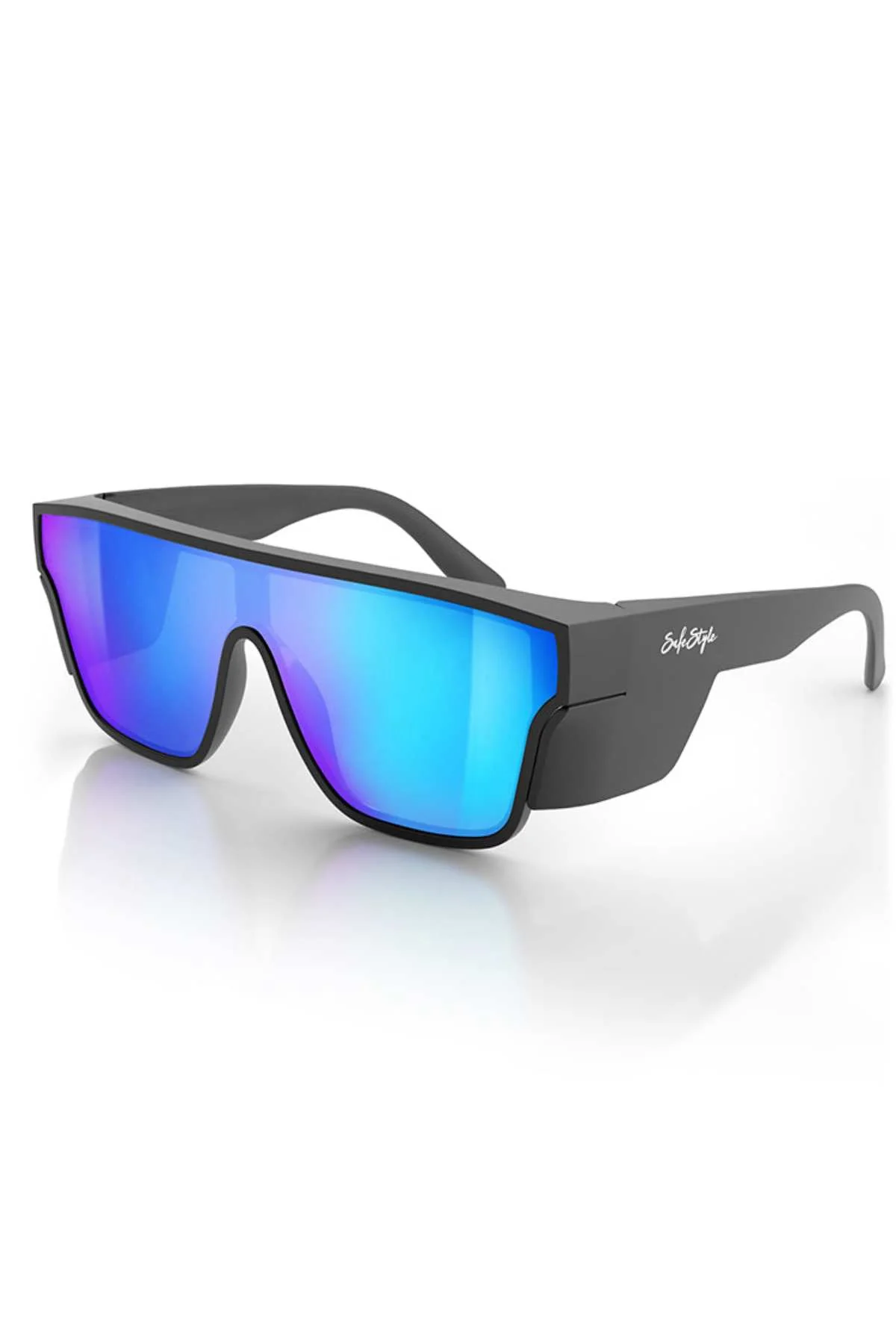 SafeStyle Primes Matte Black Frame Reflectors Blue Lens
