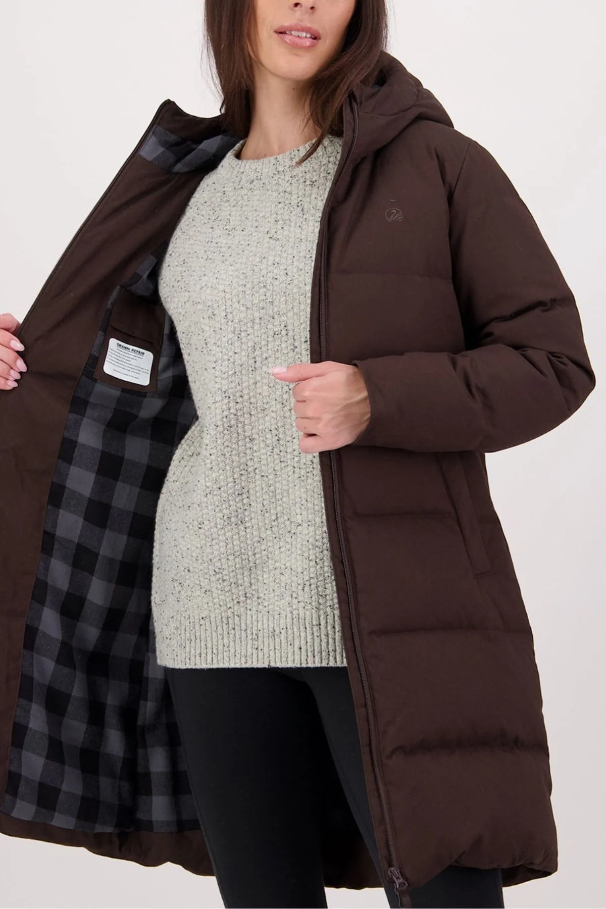 Swanndri Nimbus Longline Down Coat - Image 3