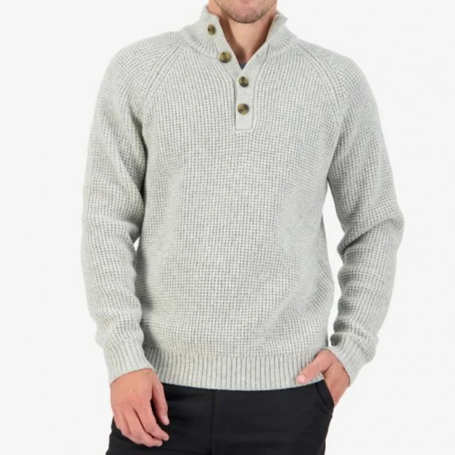 Swanndri Okains Bay Button Neck Waffle Knit